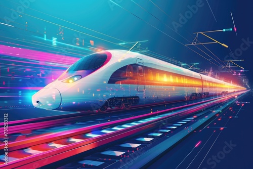 Creative vector illustration high speed train