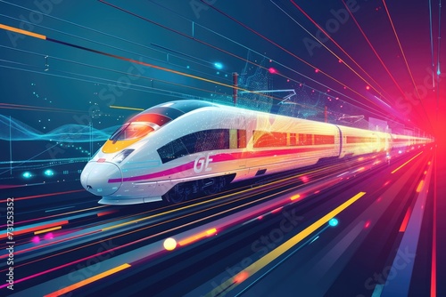Creative vector illustration high speed train