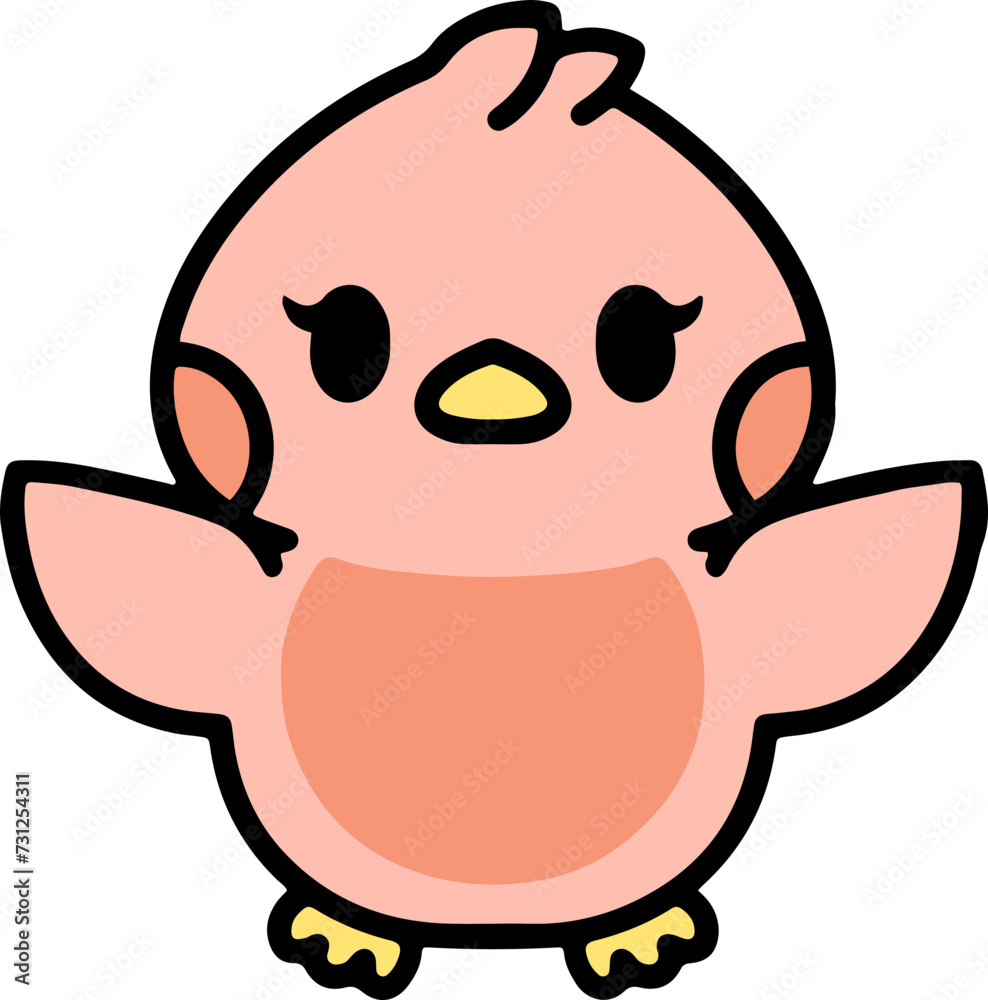 Naklejka premium cute cartoon easter chick