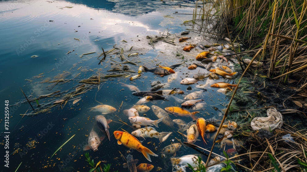Poison water dumping in lake Poison water dumping in lake