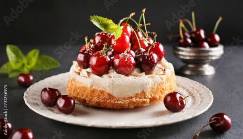 cake with cherries