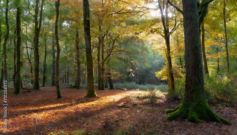 woodland walk in the new forest in autumn
