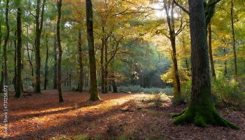 woodland walk in the new forest in autumn