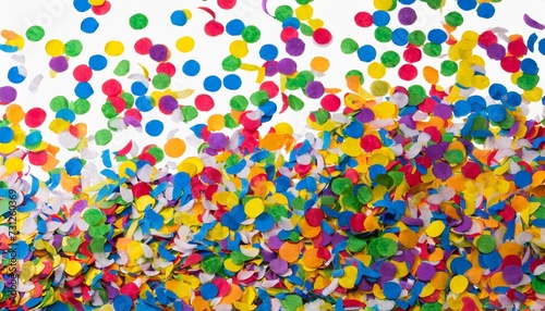 colorful confetti in front of white background