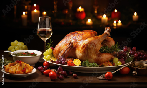 Wallpaper Mural Well roasted Christmas turkey with addings Torontodigital.ca