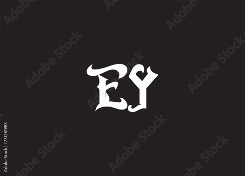 EY E Y Watercolor Letter Logo Design with Circular