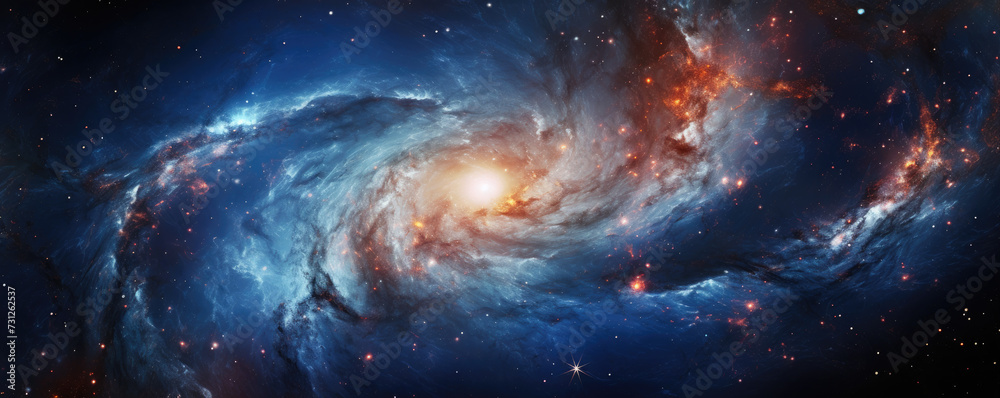 Amazing photo of a beautiful galaxy deep in space - obrazy, fototapety, plakaty 