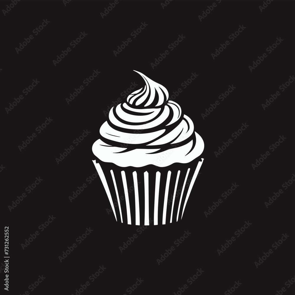 Cupcake silhouette vector illustration black and white Cupcake silhouette vector illustration black and white