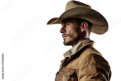 Close-up Portrait cowboy man on a transparent background © EmmaStock