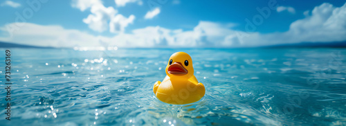 rubber duck on the ocean, AI generated