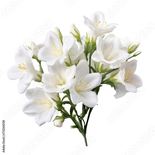 Charming flower . White flower tone. Freesia: Innocence and thoughtfulness