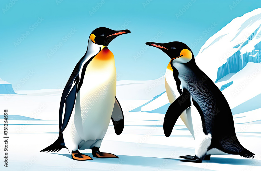 Obraz premium Adelie penguin colony of Cape Adare.