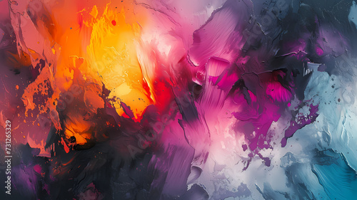Vivid Abstract Art Explosion in Vibrant Colors Background