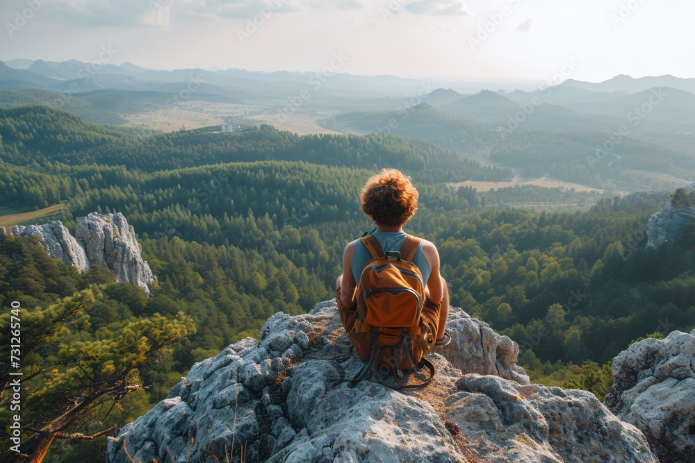 custom made wallpaper toronto digitalTravel photogrrapher on a top of a mountain and  enjoying the view