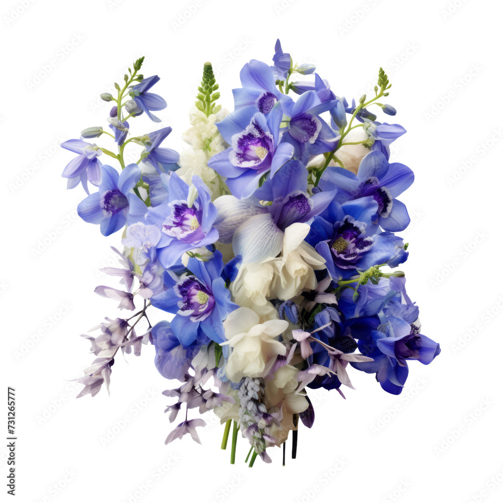 flower lovely. violet tone. Delphinium: Boldness and open heart