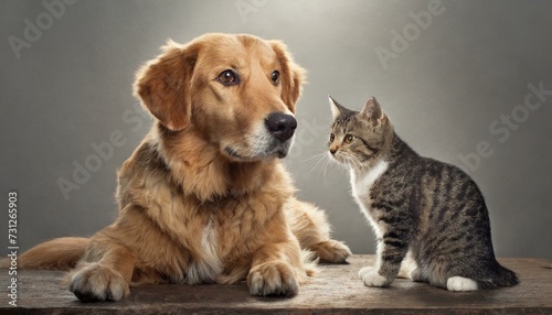 A dog and a cat together