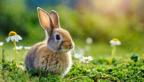 little rabbit on green grass