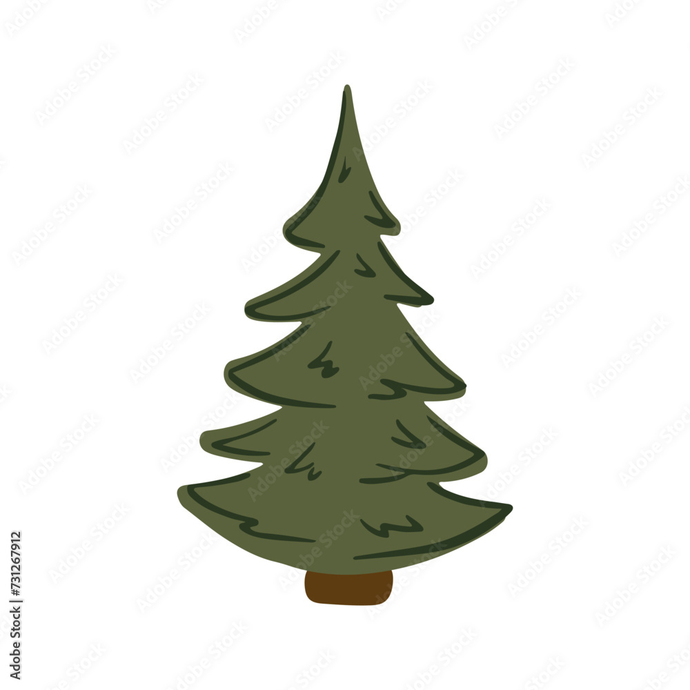 Simple christmas tree hand drawn vector Simple christmas tree hand drawn vector