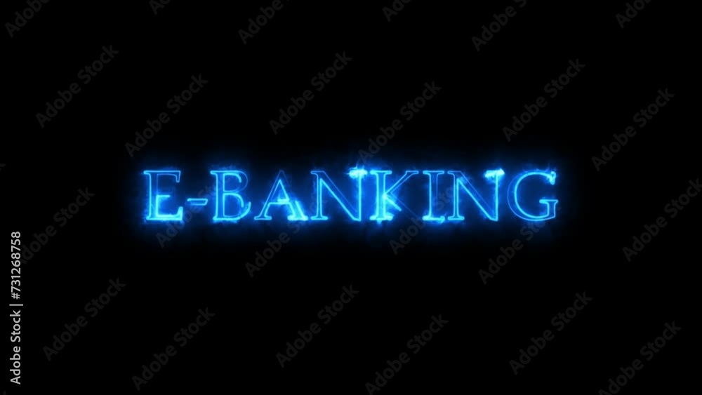 E-banking text animation E-Banking. Businessman Working in Office among Skyscrapers. E-banking text animation E-Banking. Businessman Working in Office among Skyscrapers.