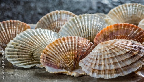 scallop shells in a row