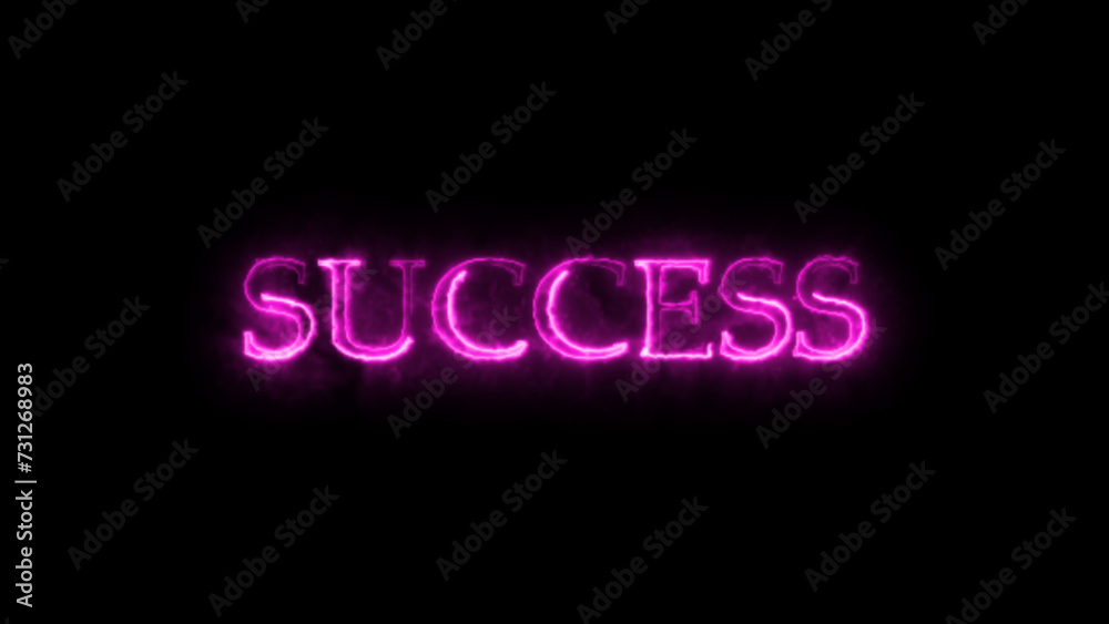 SUCCESS Text Flares Transition, with animation Loop SUCCESS Text Flares Transition, with animation Loop