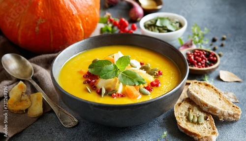 autumn soup with pumpkin and ginger