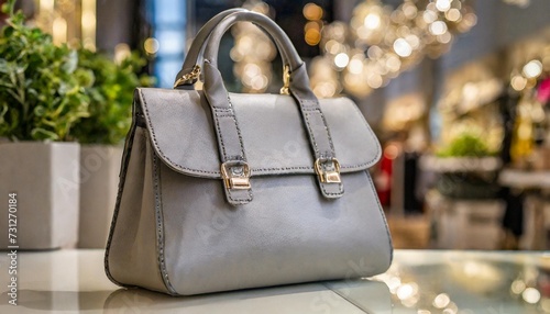 mulhouse france 24 december 2023 closeup of grey givenchy leather hand bag in a luxury fashion store showroom