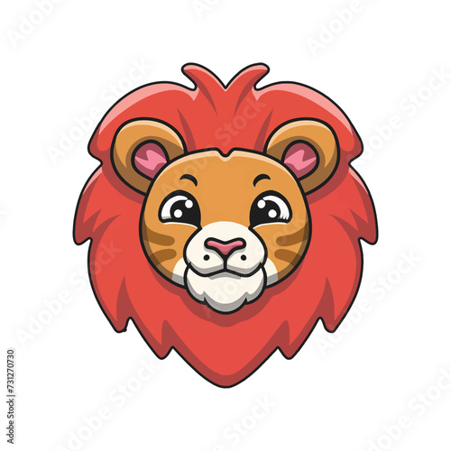 Cute lion face illustration isolated character vector wild cute cartoon