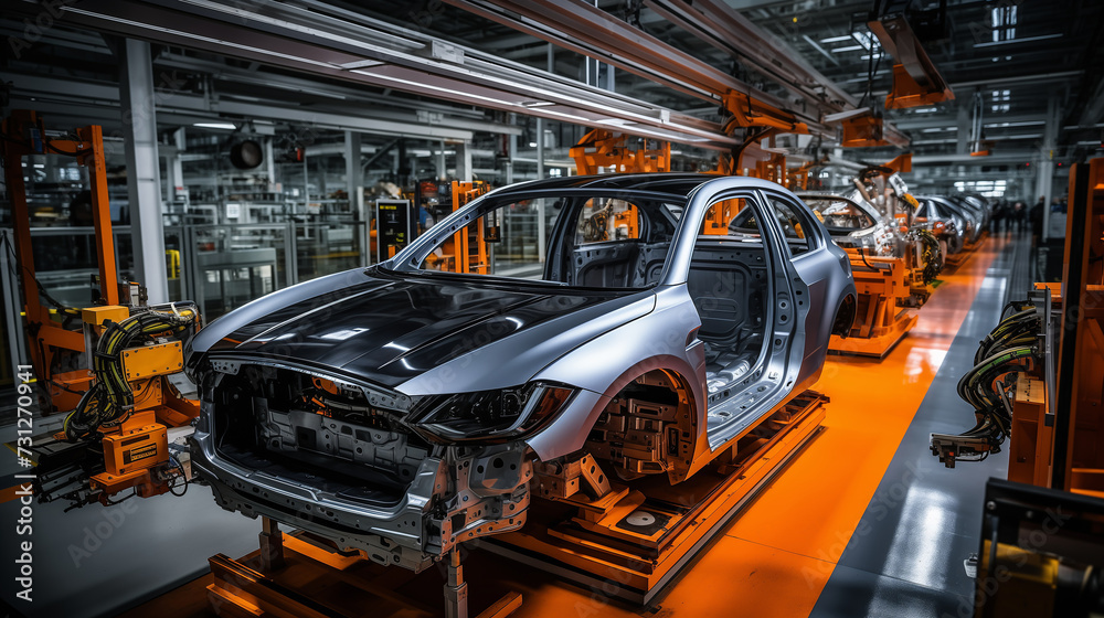 Robotic Welding Process in Car Production Line