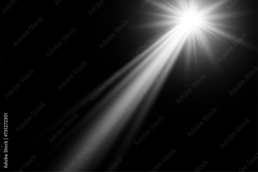 Vector transparent sunlight special lens flash light effect. The light of a star. star glow on a transparent background.
