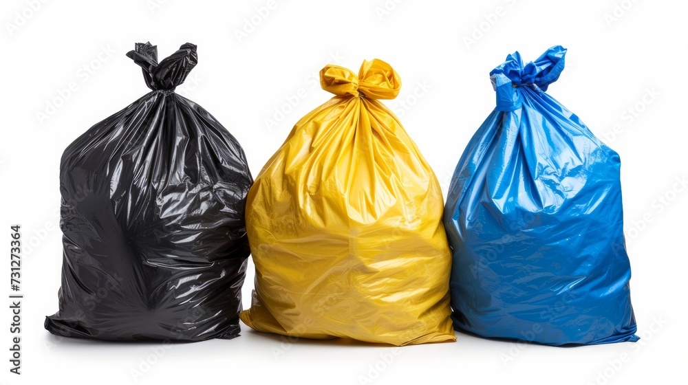 Garbage bags isolated on a white background
