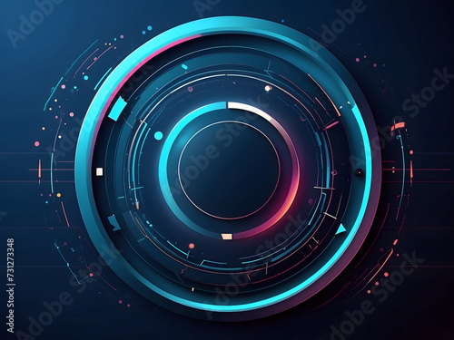 Futuristic circle vector HUD interface screen design. Abstract style on blue background. Abstract vector background. Abstract technology communication design innovation concept background design.