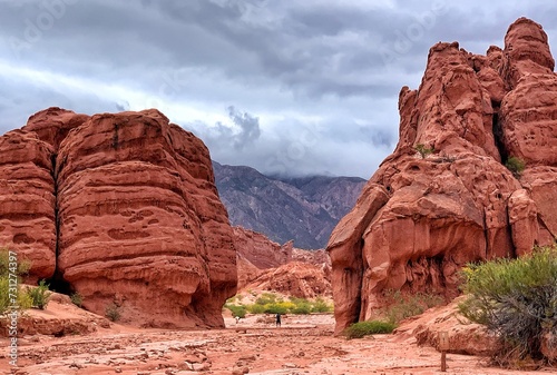 Red mountains in Cafayate canyon in Argentina