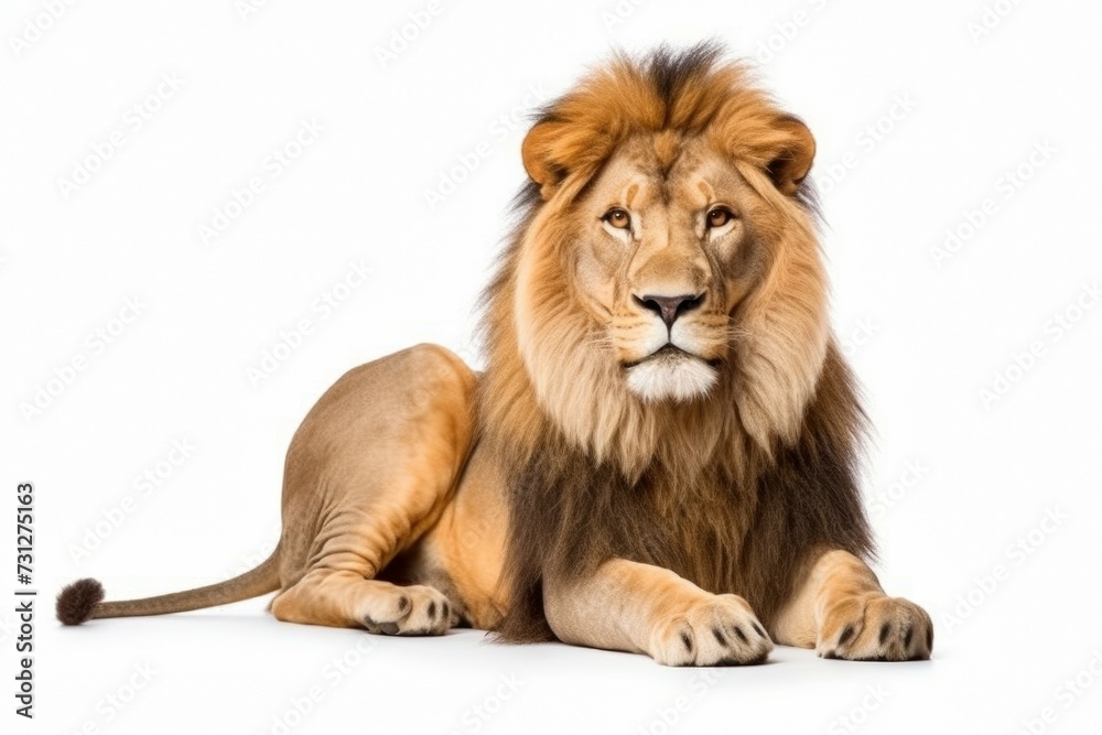 Lion isolated on a plain background