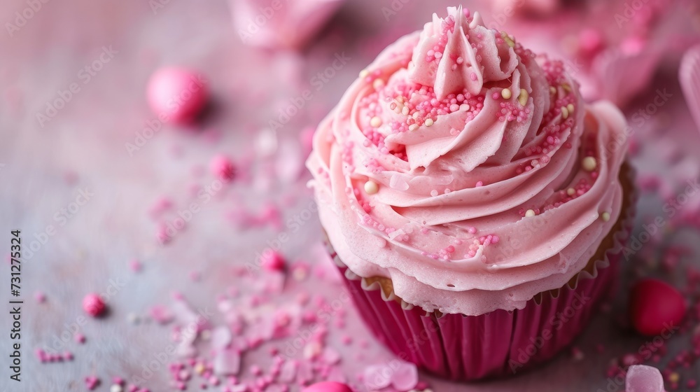 A pink cupcake A pink cupcake