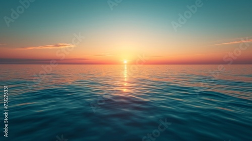 A peaceful sunrise over a calm sea, representing the dawn of Labor Day and new beginnings