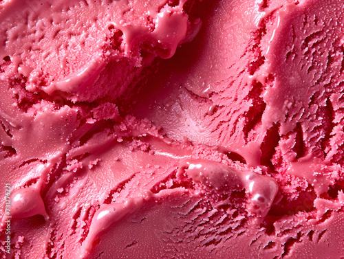 Closeup of watermelon or cherry ice cream texture
