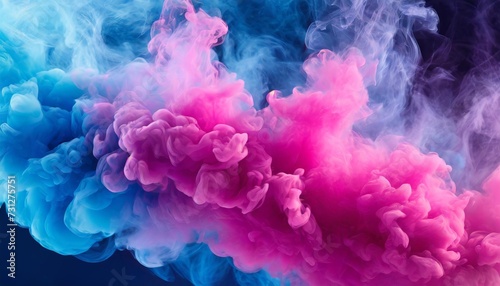colorful pink and blue smoke close up background banner generated