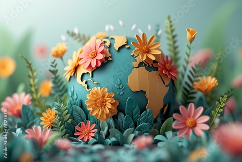 Floral Globe - A World Health Day Tribute to Global Wellness