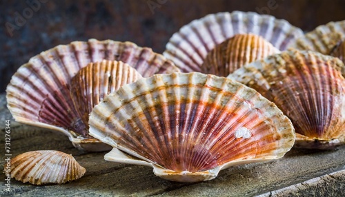 scallop shells in a row
