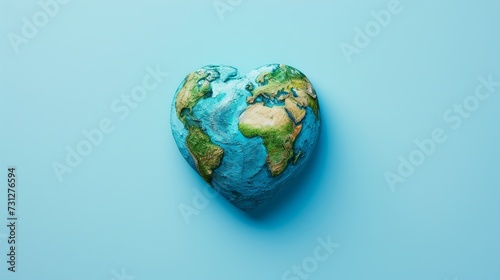 World Health Day Background: Heart-Shaped Earth Depicting Love and Care for the Planet