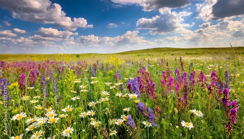 flower meadow in steppe