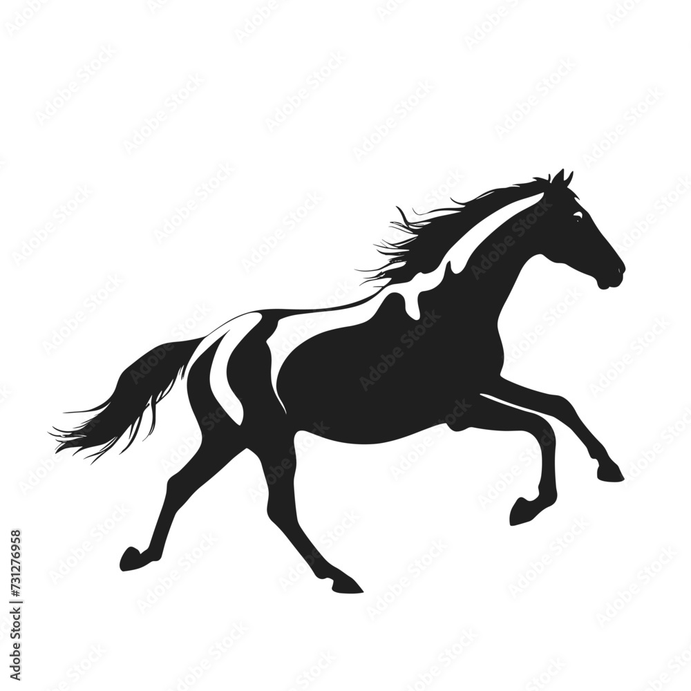 Running horse silhouette vector illustration