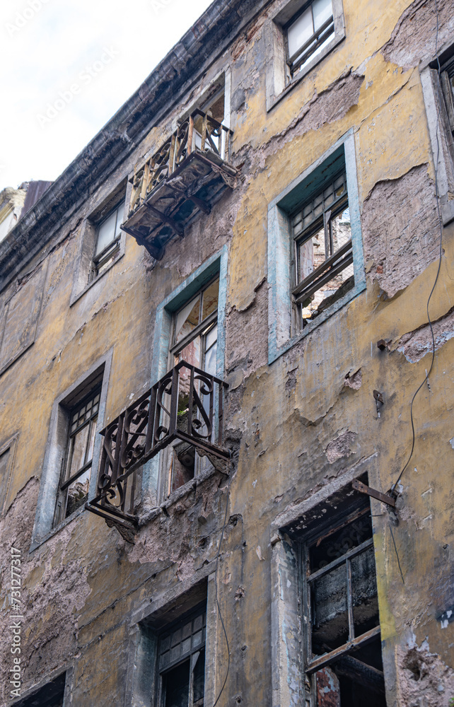 old, abandoned and dilapidated apartment. istanbul, turkey.
