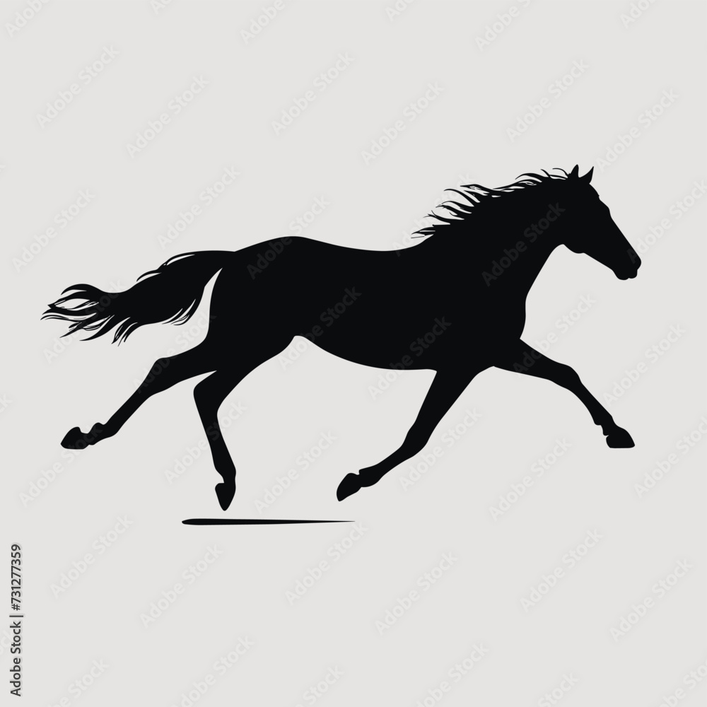 Running horse silhouette vector illustration Running horse silhouette vector illustration
