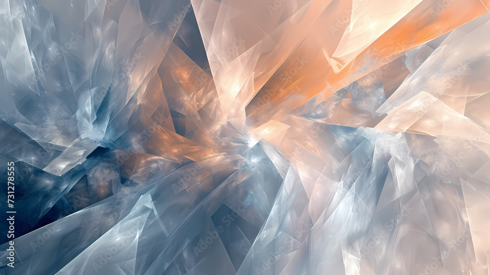 Dynamic Abstract Crystal Digital Artwork Background - obrazy, fototapety, plakaty 