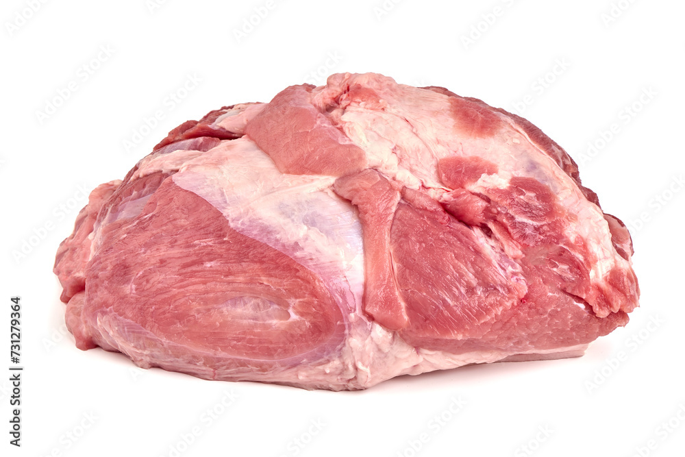 Raw pork ham, pork leg, isolated on white background. Raw pork ham, pork leg, isolated on white background.