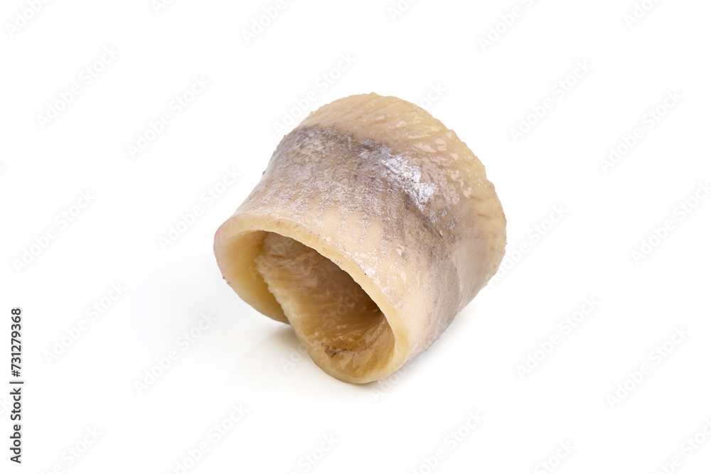 Salted herring, isolated on white background. Salted herring, isolated on white background.