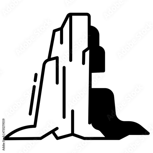 Plateau Mountains glyph and line vector illustration photo