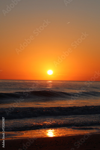 Sunset on the beach  Mazag  n Huelva